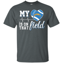 Load image into Gallery viewer, Los Angeles Chargers Football My Heart is on that Field T - Shirt For Men