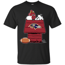 Load image into Gallery viewer, Baltimore Ravens Snoopy And Woodstock Waiting For Football Season T - Shirt For Men