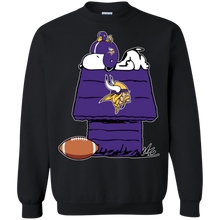 Load image into Gallery viewer, Minnesota Vikings Snoopy And Woodstock Waiting For Football Season Sweatshirt