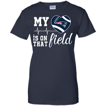 Load image into Gallery viewer, New England Patriots Football My Heart is on that Field T-Shirt For Women