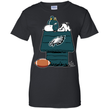 Load image into Gallery viewer, Philadelphia Eagles Snoopy And Woodstock Waiting For Football Season T-Shirt For Women
