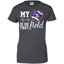 Load image into Gallery viewer, Minnesota Vikings Football My Heart is on that Field T-Shirt For Women