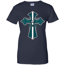 Load image into Gallery viewer, Cross Shirt For Jesus And Philadelphia Eagles Fans T-Shirt For Women
