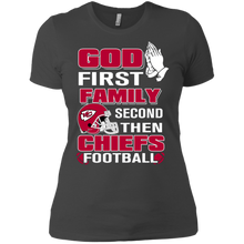 Load image into Gallery viewer, God First Family Second Then Chiefs Football T-Shirt For Women