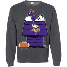 Load image into Gallery viewer, Minnesota Vikings Snoopy And Woodstock Waiting For Football Season Sweatshirt
