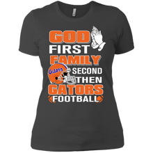 Load image into Gallery viewer, God First Family Second Then Gators Football T-Shirt For Women