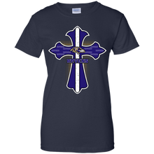 Load image into Gallery viewer, Cross Shirt For Jesus And Baltimore Ravens Fans T-Shirt For Women