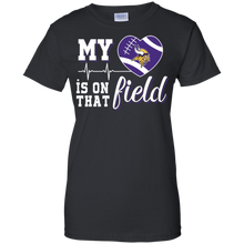 Load image into Gallery viewer, Minnesota Vikings Football My Heart is on that Field T-Shirt For Women