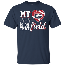 Load image into Gallery viewer, Georgia Bulldogs Football My Heart is on that Field T - Shirt For Men