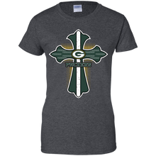 Load image into Gallery viewer, Cross Shirt For Jesus And Green Bay Packers Fans T-Shirt For Women