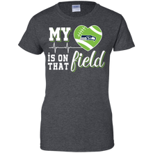 Load image into Gallery viewer, Seattle Seahawks Football My Heart is on that Field T-Shirt For Women