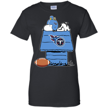 Load image into Gallery viewer, Tennessee Titans Snoopy And Woodstock Waiting For Football Season T-Shirt For Women