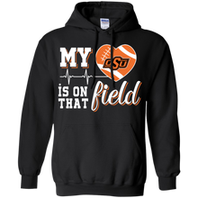 Load image into Gallery viewer, Oklahoma State Cowboys Football My Heart is on that Field Hoodie Shirt