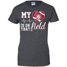 Load image into Gallery viewer, Alabama Crimson Football My Heart is on that Field T-Shirt For Women