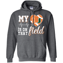 Load image into Gallery viewer, Miami Hurricanes Football My Heart is on that Field Hoodie Shirt