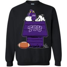 Load image into Gallery viewer, Tcu Horned Frogs Snoopy And Woodstock Waiting For Football Season Sweatshirt