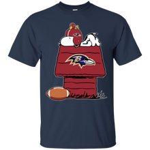 Load image into Gallery viewer, Baltimore Ravens Snoopy And Woodstock Waiting For Football Season T - Shirt For Men