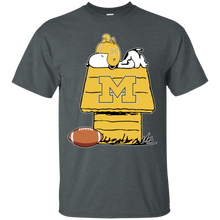 Load image into Gallery viewer, Michigan Wolverines Snoopy And Woodstock Waiting For Football Season T - Shirt For Men