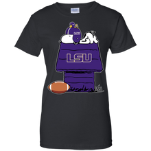 Load image into Gallery viewer, Lsu Tigers Snoopy And Woodstock Waiting For Football Season T-Shirt For Women