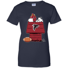 Load image into Gallery viewer, Atlanta Falcons Snoopy And Woodstock Waiting For Football Season T-Shirt For Women