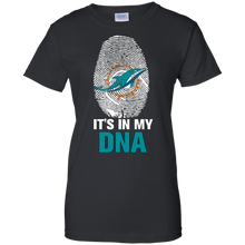 Load image into Gallery viewer, Dolphins Football It Is In My Dna T-Shirt For Women