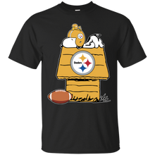 Load image into Gallery viewer, Pittsburgh Steelers Snoopy And Woodstock Waiting For Football Season T - Shirt For Men