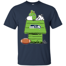 Load image into Gallery viewer, Seattle Seahawks Snoopy And Woodstock Waiting For Football Season T - Shirt For Men