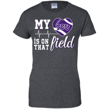 Load image into Gallery viewer, TCU Horned Frogs Football My Heart is on that Field T-Shirt For Women
