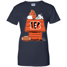 Load image into Gallery viewer, Cincinnati Bengals Snoopy And Woodstock Waiting For Football Season T-Shirt For Women