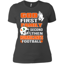 Load image into Gallery viewer, God First Family Second Then Hurricanes Football T-Shirt For Women