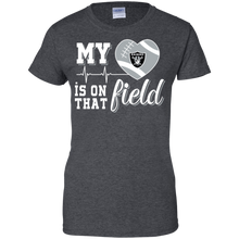 Load image into Gallery viewer, Oakland Raiders Football My Heart is on that Field T-Shirt For Women