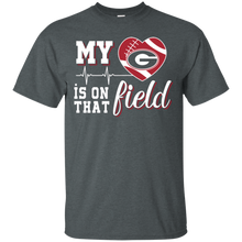 Load image into Gallery viewer, Georgia Bulldogs Football My Heart is on that Field T - Shirt For Men