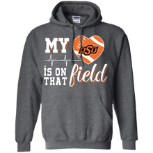 Load image into Gallery viewer, Oklahoma State Cowboys Football My Heart is on that Field Hoodie Shirt