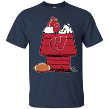 Load image into Gallery viewer, Wisconsin Badgers Snoopy And Woodstock Waiting For Football Season T - Shirt For Men
