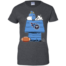 Load image into Gallery viewer, Tennessee Titans Snoopy And Woodstock Waiting For Football Season T-Shirt For Women