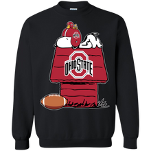 Load image into Gallery viewer, Ohio State Buckeyes Snoopy And Woodstock Waiting For Football Season Sweatshirt