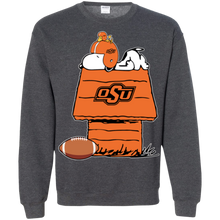 Load image into Gallery viewer, Oklahoma State Cowboys Snoopy And Woodstock Waiting For Football Season Sweatshirt