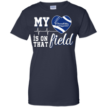 Load image into Gallery viewer, Memphis Tigers Football My Heart is on that Field T-Shirt For Women