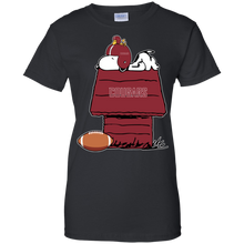 Load image into Gallery viewer, Washington State Cougars Snoopy And Woodstock Waiting For Football Season T-Shirt For Women