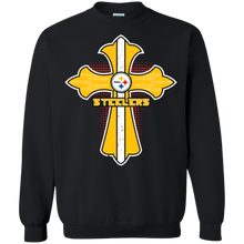 Load image into Gallery viewer, Cross Shirt For Jesus And Pittsburgh Steelers Fans Sweatshirt