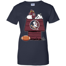 Load image into Gallery viewer, Florida State Seminoles Snoopy And Woodstock Waiting For Football Season T-Shirt For Women