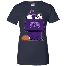 Load image into Gallery viewer, Tcu Horned Frogs Snoopy And Woodstock Waiting For Football Season T-Shirt For Women