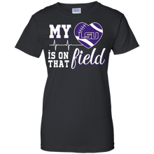 Load image into Gallery viewer, LSU Tigers Football My Heart is on that Field T-Shirt For Women