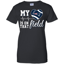 Load image into Gallery viewer, New England Patriots Football My Heart is on that Field T-Shirt For Women