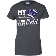Load image into Gallery viewer, Baltimore Ravens Football My Heart is on that Field T-Shirt For Women