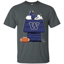 Load image into Gallery viewer, Washington Huskies Snoopy And Woodstock Waiting For Football Season T - Shirt For Men