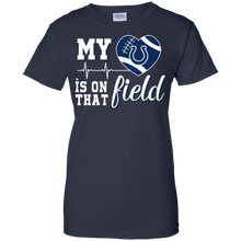 Load image into Gallery viewer, Indianapolis Colts Football My Heart is on that Field T-Shirt For Women