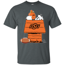 Load image into Gallery viewer, Oklahoma State Cowboys Snoopy And Woodstock Waiting For Football Season T - Shirt For Men