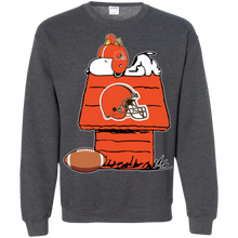 Load image into Gallery viewer, Cleveland Browns Snoopy And Woodstock Waiting For Football Season Sweatshirt