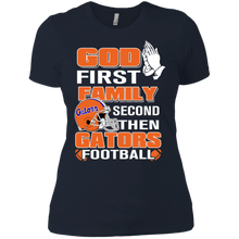 Load image into Gallery viewer, God First Family Second Then Gators Football T-Shirt For Women